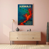 Hawaii Volcano Adventure: Vibrant Tropical Art Poster