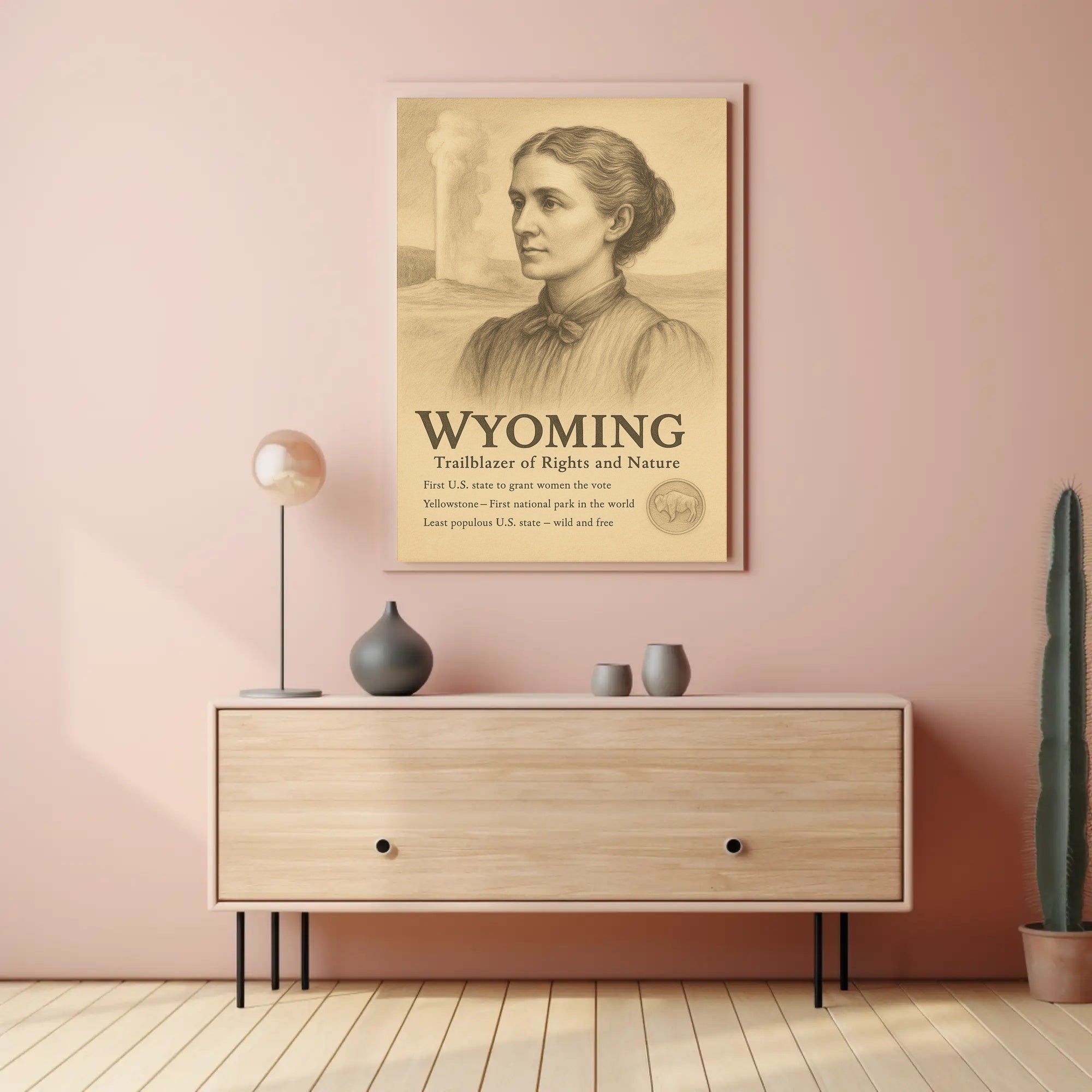 Wyoming Trailblazer of Rights and Nature Poster PosterGoat