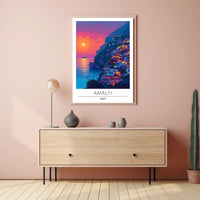 Amalfi Coast Sunset: Dreamy Travel Poster