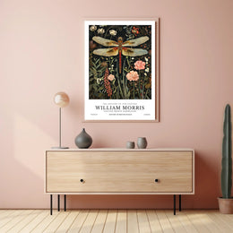 William Morris Dragonfly Textile Art Artistic Poster