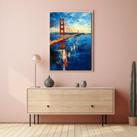 Golden Gate Bridge Sunset Scenic Artwork Home Decor Poster