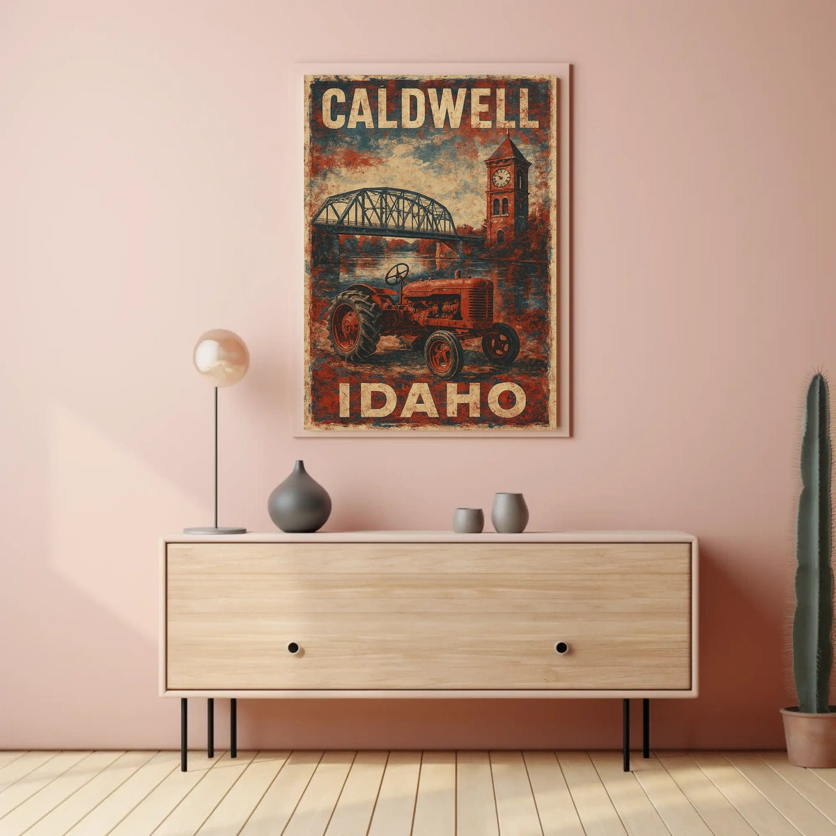 Caldwell Idaho Vintage Travel Wanderlust Poster