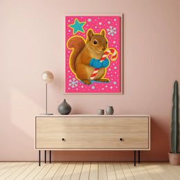Festive Squirrel Delight Poster