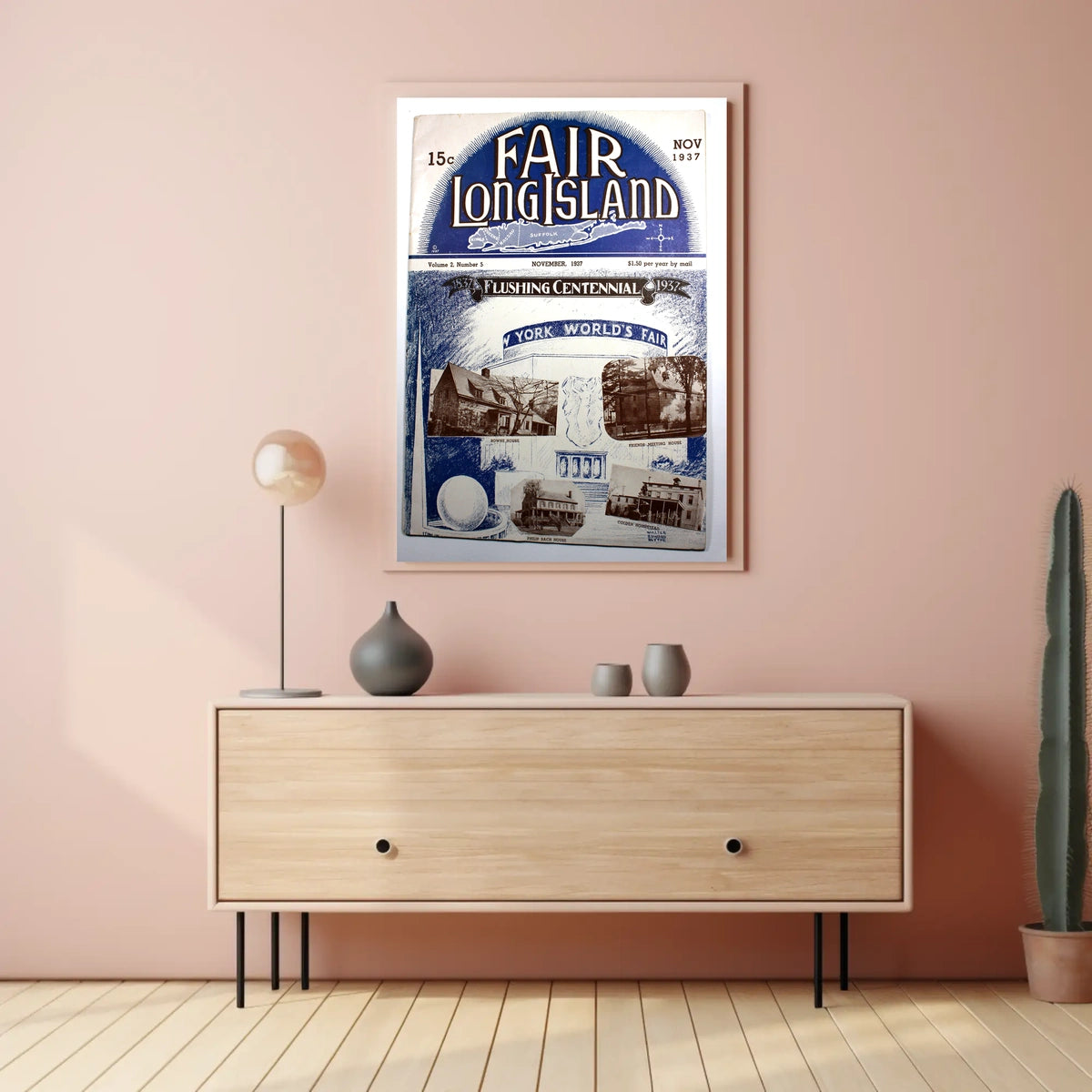 Flushing Centennial 1937 Vintage Architecture Poster Print