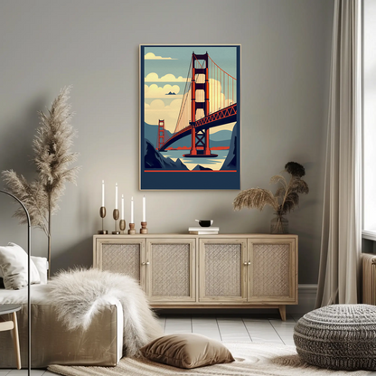 Golden Gate Bridge San Francisco Iconic View Travel Poster