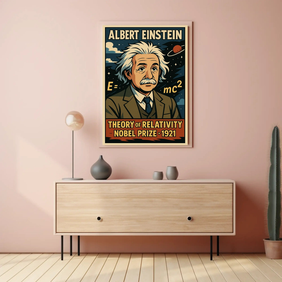 EinsteinRelativityCosmology TheoryOfTime SpacetimeConcept Physics Poster