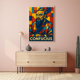 Confucius Mosaic Art Poster