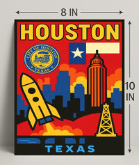 Vibrant Houston Poster PosterGoat