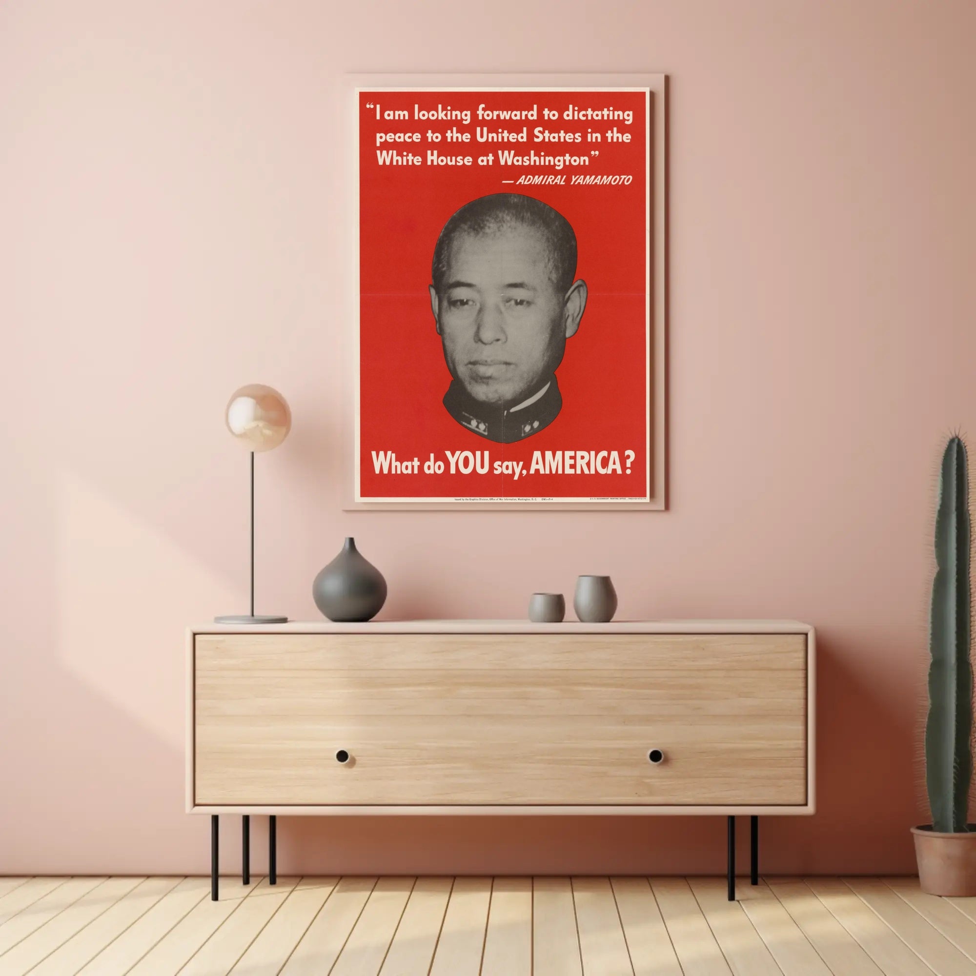 U.S. Wartime Propaganda Poster Featuring Admiral Yamamoto Poster PosterGoat