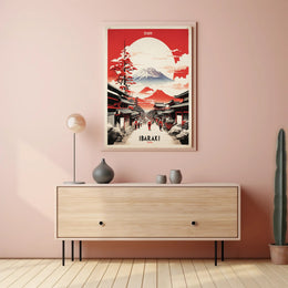 Traditional Japanese Street Scene Travel Poster