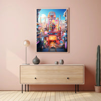 Neon Cityscape Poster