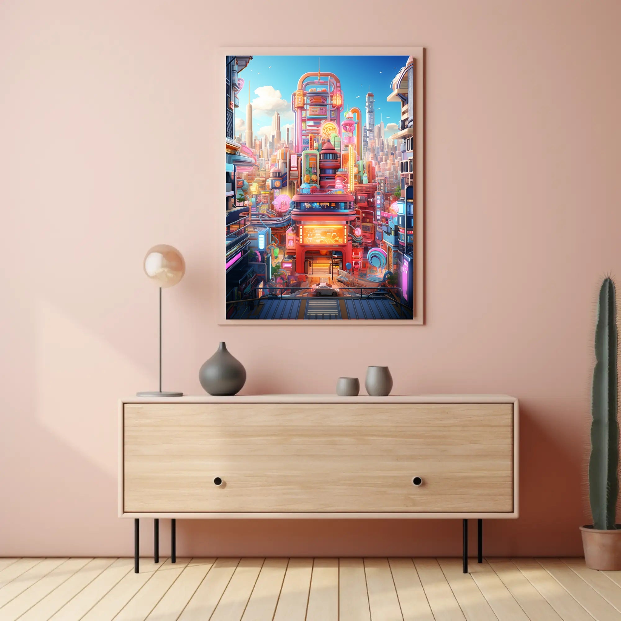 Neon Cityscape Poster