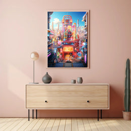 Neon Cityscape Poster