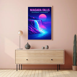 Niagara Falls Vaporwave Experience Poster PosterGoat