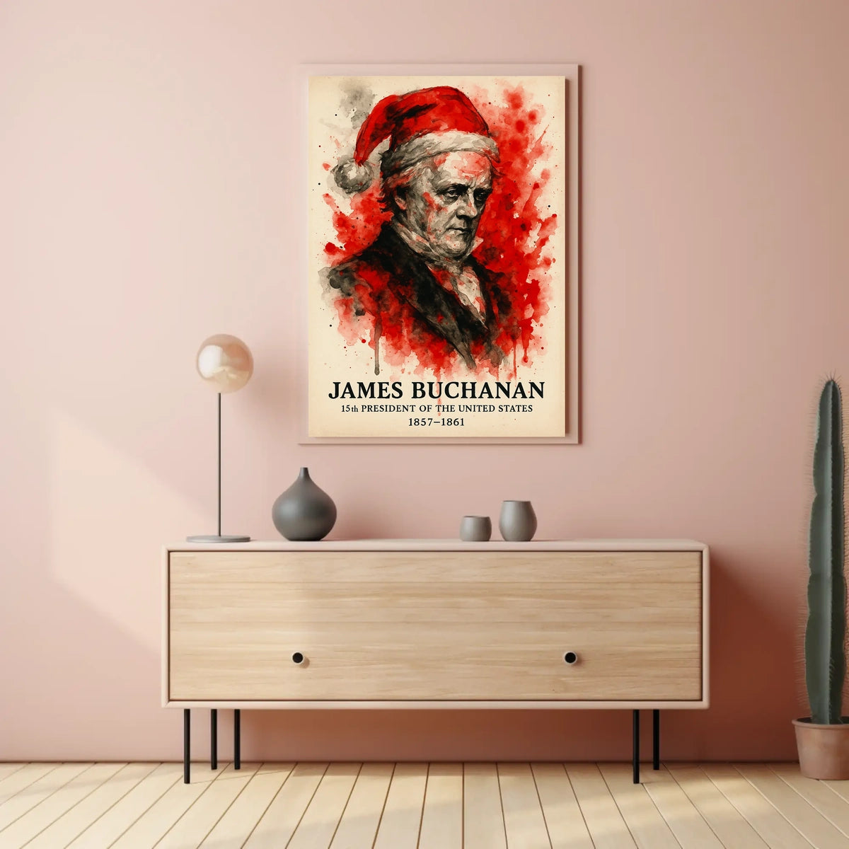 James Buchanan Abstract Watercolor Presidential History Poster