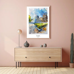 Louvre Pyramid Paris Travel Poster PosterGoat