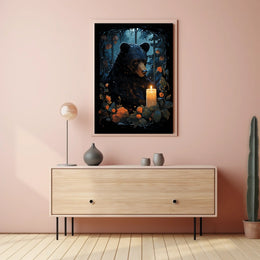 Bear In Candlelight Poster