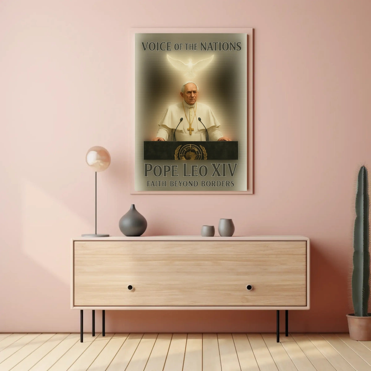Pope Leo Xiv Faith Beyond Borders Poster