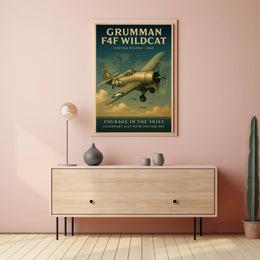 Grumman F4F Wildcat Courage In The Poster