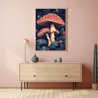 Enchanted Mushrooms Wall Art Print Decor