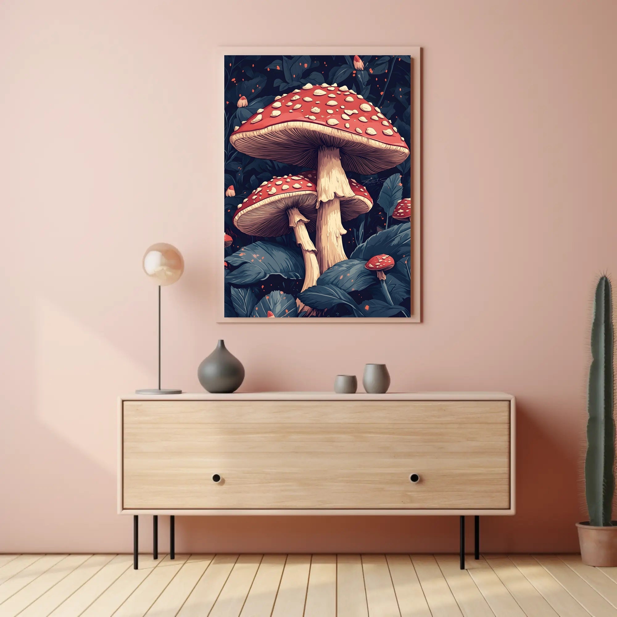 Enchanted Mushrooms Wall Art Print Decor