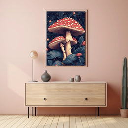 Enchanted Mushrooms Wall Art Print Decor
