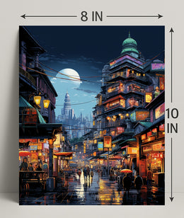 Neon Night Market Poster