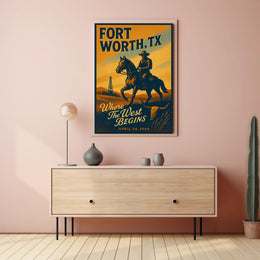 Fort Worth, TX Where the West Begins Poster PosterGoat