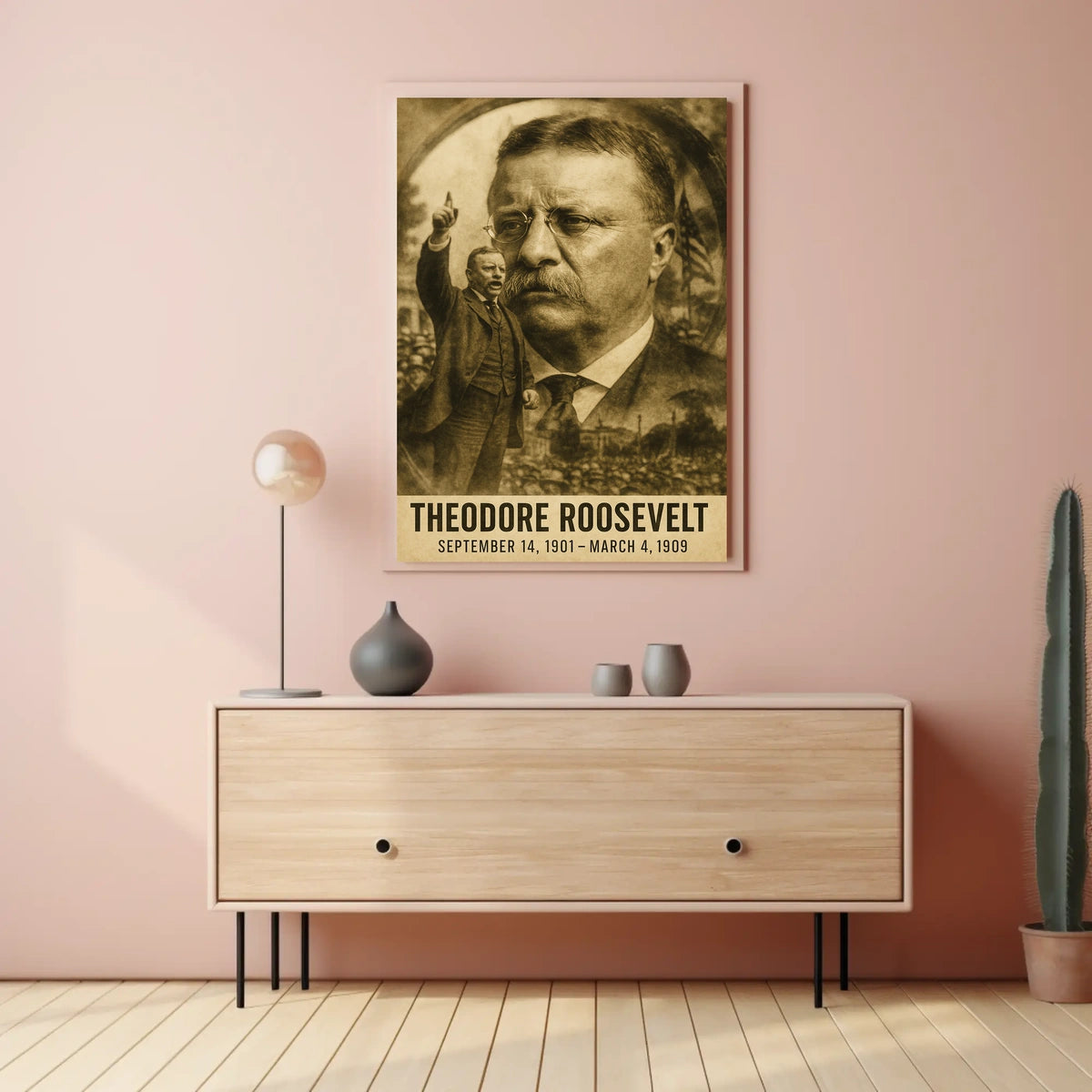 Theodore Roosevelt 26th President of the United States Double Exposure Poster