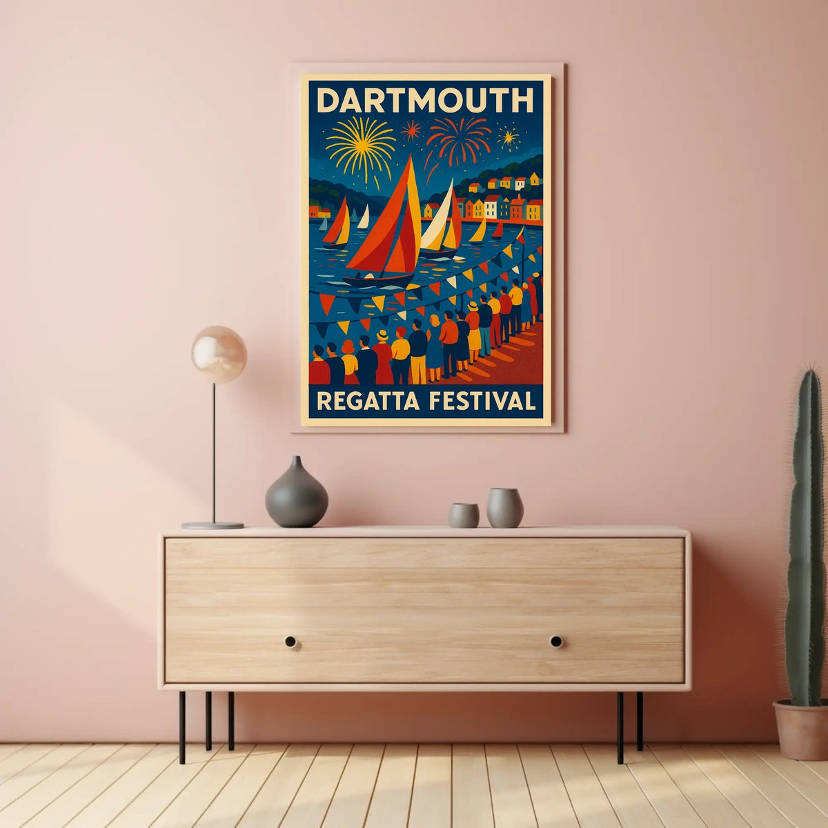 Dartmouth Regatta Festival Fireworks & Sails Travel Poster