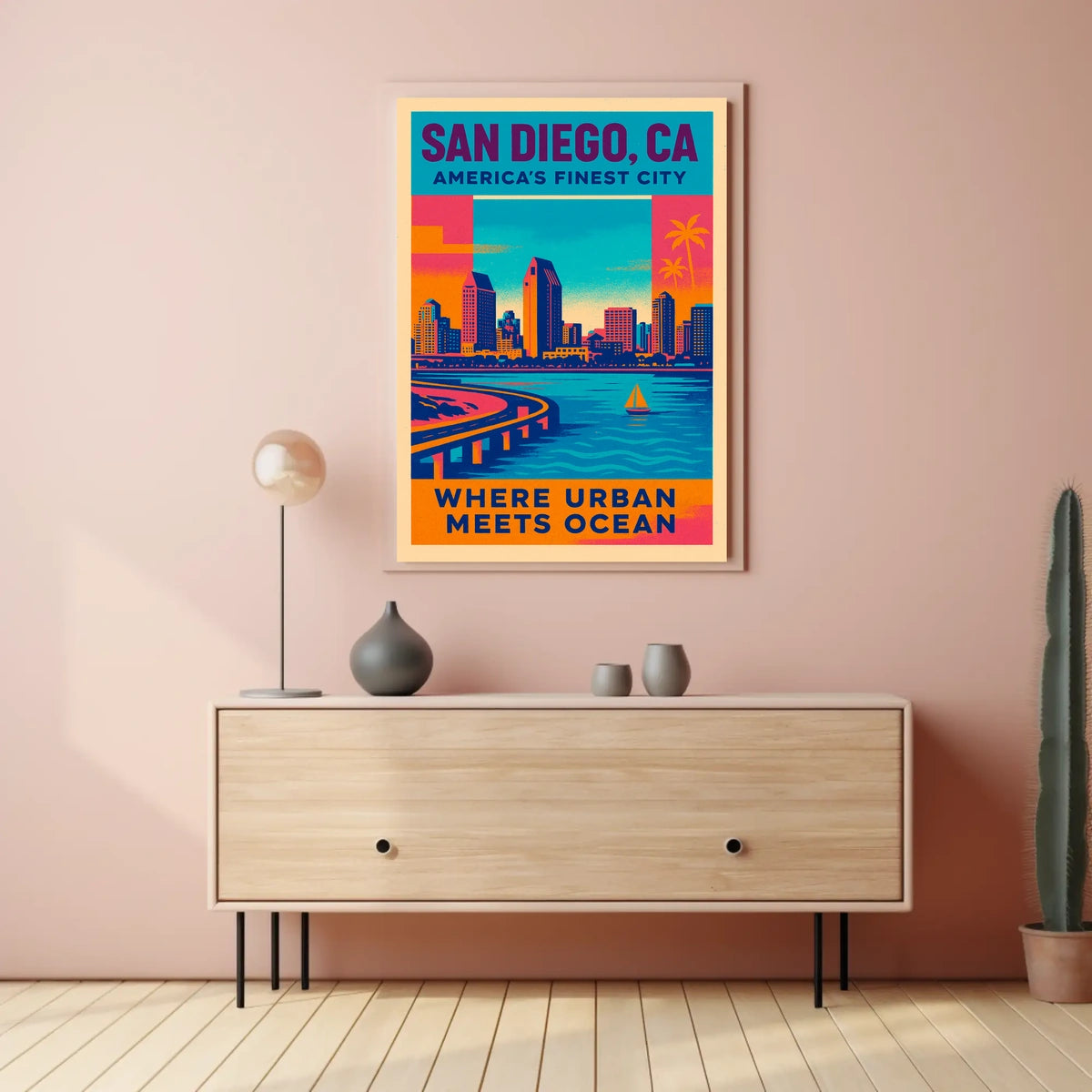 San Diego Where Urban Meets Ocean Poster