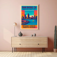 San Diego Where Urban Meets Ocean Poster