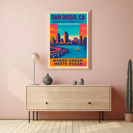 San Diego Where Urban Meets Ocean Poster