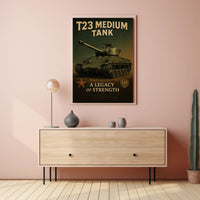 T23 Medium Tank Vintage Military Poster Print