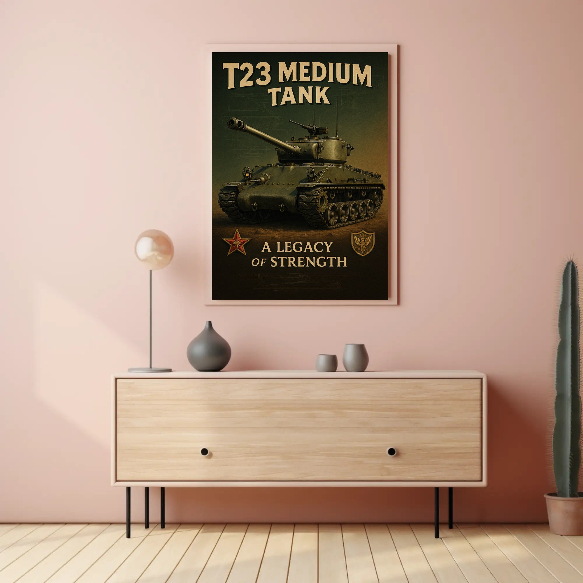 T23 Medium Tank Vintage Military Poster Print