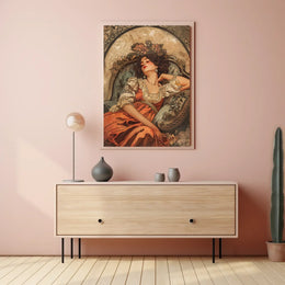 Vintage Cars and Fashion Mid-20th Century Poster