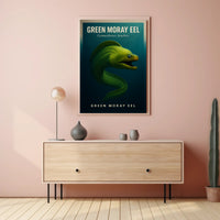 Green Moray Eel Photorealistic Artwork Animal Poster PosterGoat