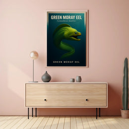 Green Moray Eel Photorealistic Artwork Animal Poster PosterGoat