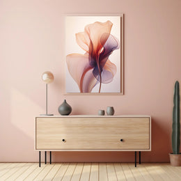 Elegant Floral Abstract: Serene Pastel Art Poster