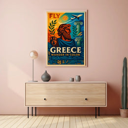Fly To Greece Wander In Color Poster