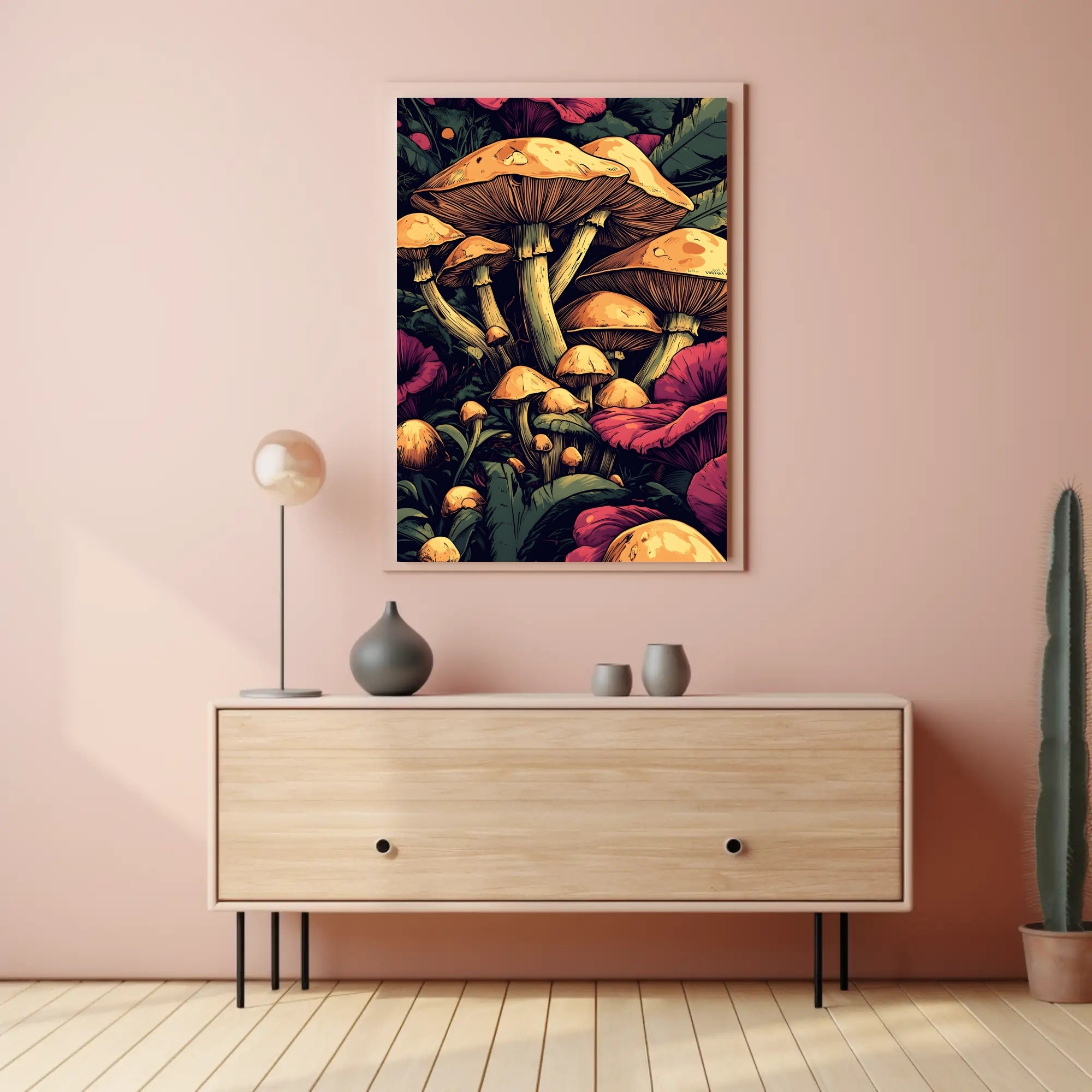 Enchanted Forest Mushroom Wall Art Print