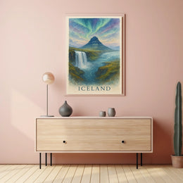 Enchanting Iceland Watercolor Poster