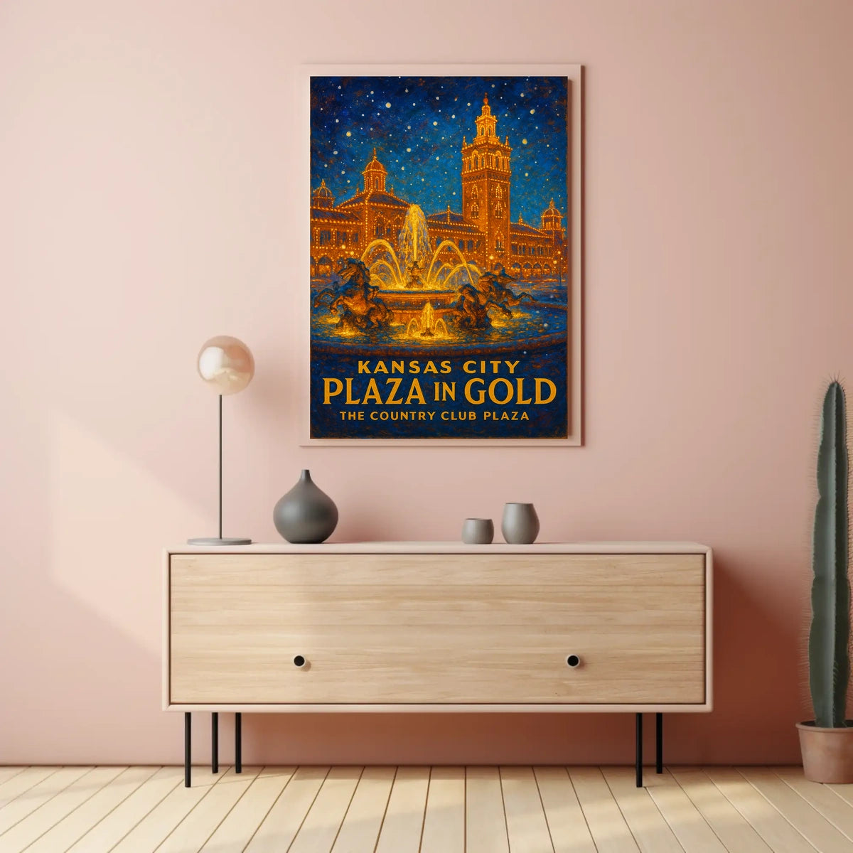 Kansas City Plaza In Gold Poster