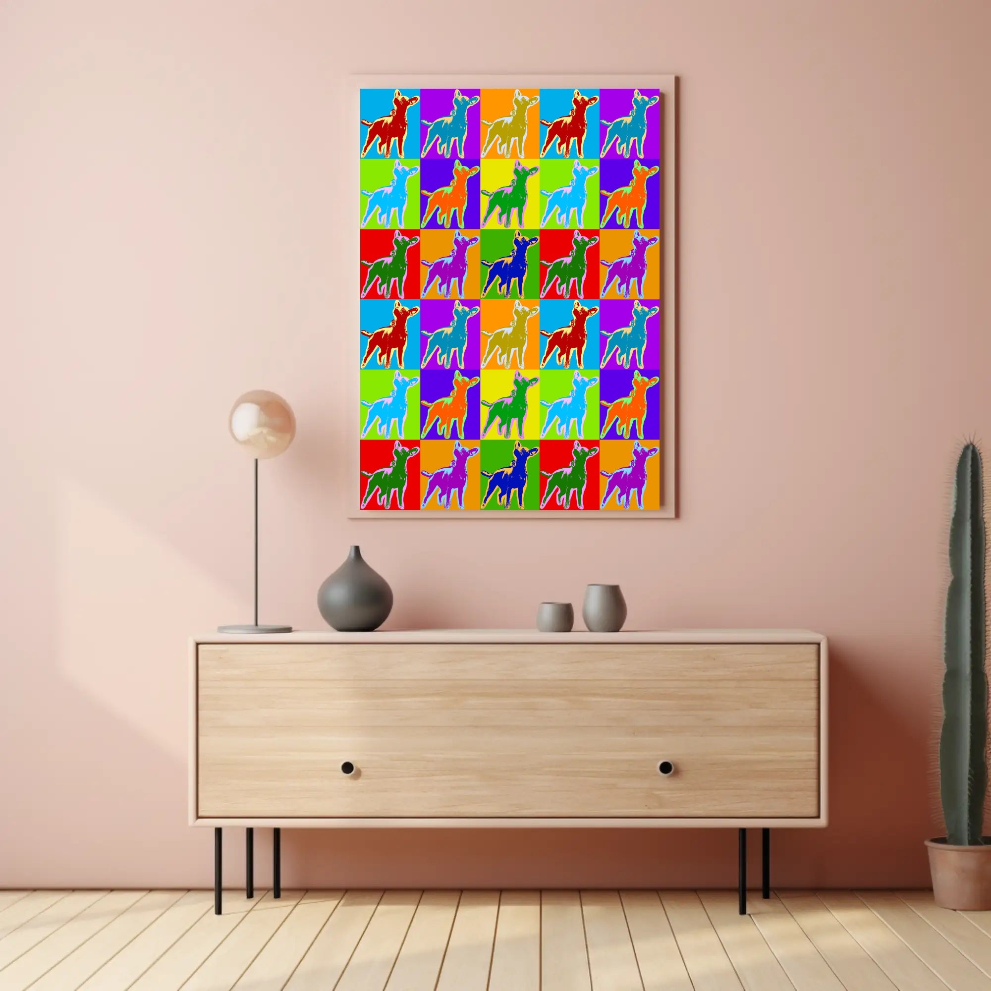 Canine Pop Art Poster Vibrant Retro Dog Wall Art