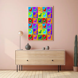 Canine Pop Art Poster Vibrant Retro Dog Wall Art