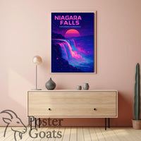 Niagara Falls Vaporwave Retro-futuristic Artistic Poster
