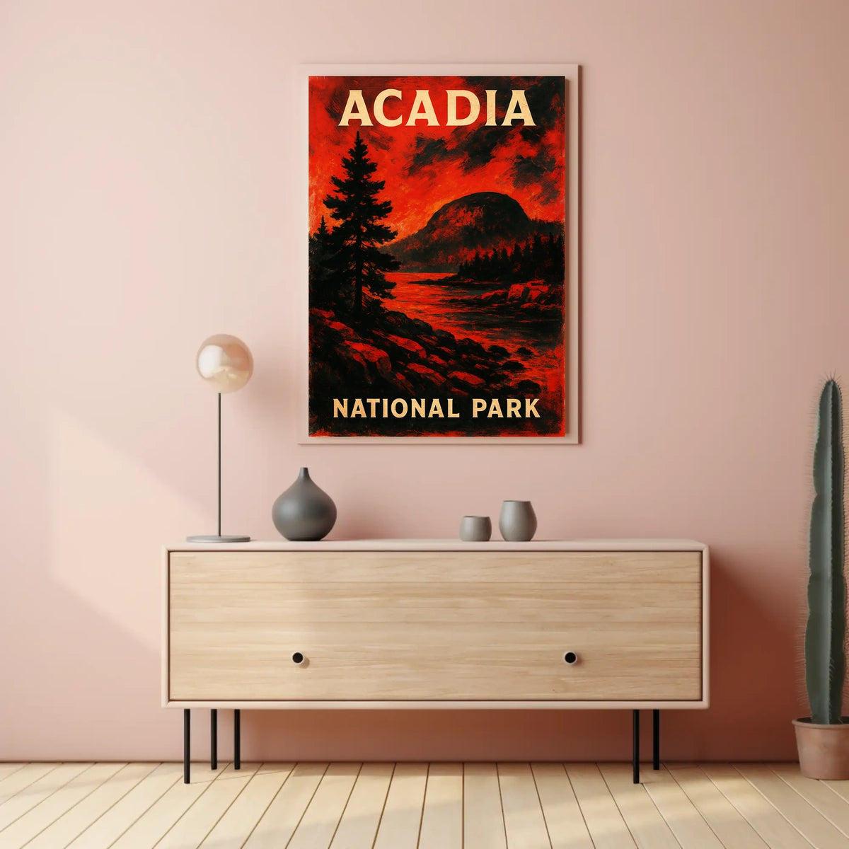 Acadia National Park Scenic Vintage Wanderlust Poster