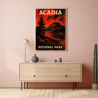 Acadia National Park Scenic Vintage Wanderlust Poster