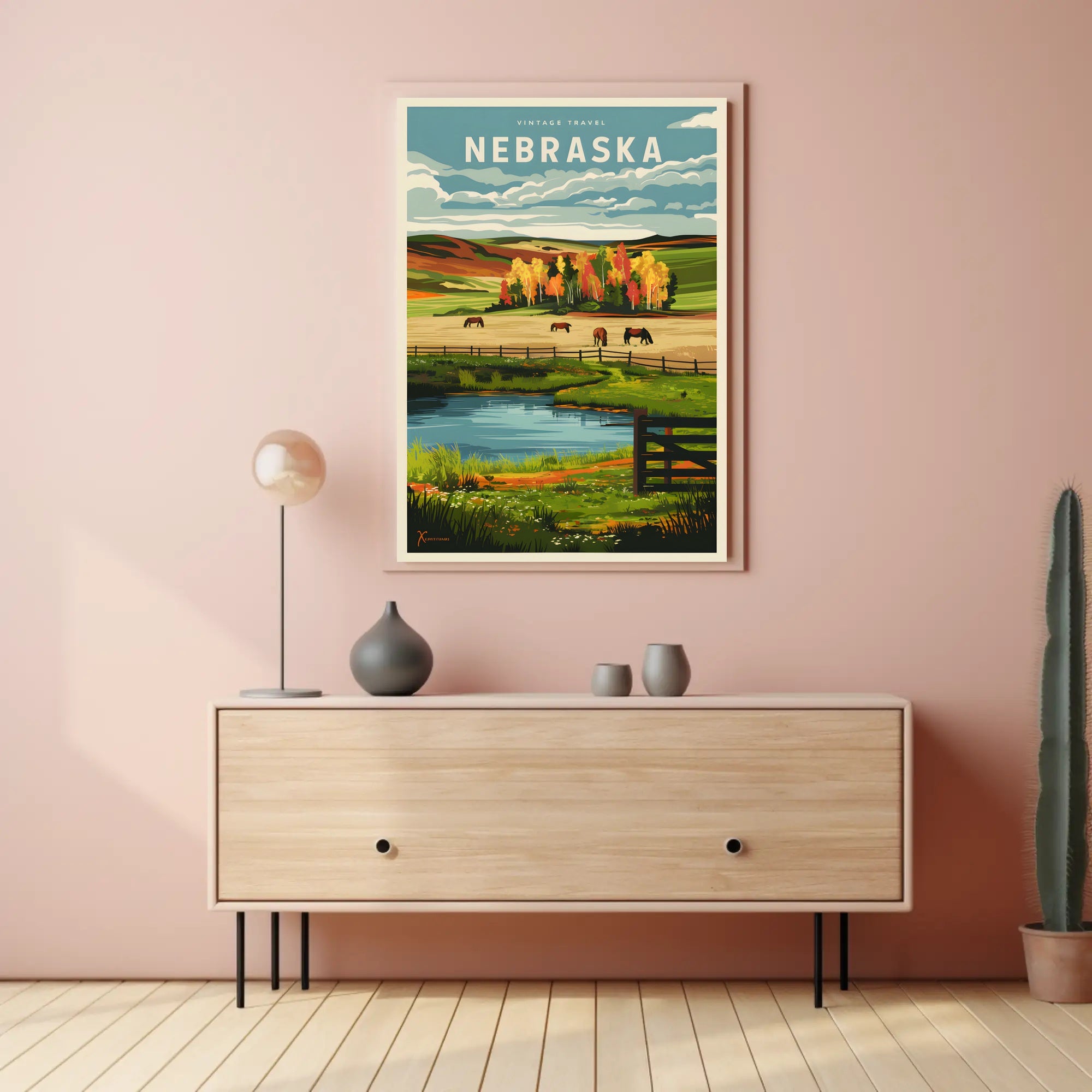 Vintage Nebraska Travel Poster
