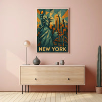 Cubist New York Poster Museum Quality Cityscape Office